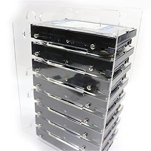 Hard Drive Bay Holder 3.5'' Multi-Layers Hard Disk Bracket HDD Mounting Bracket Kit, Transparent Mechanical Hard Disk Box Storage Organizer Case Rack with Cooling Fan Space (8 Layers) - style: 8 Layers