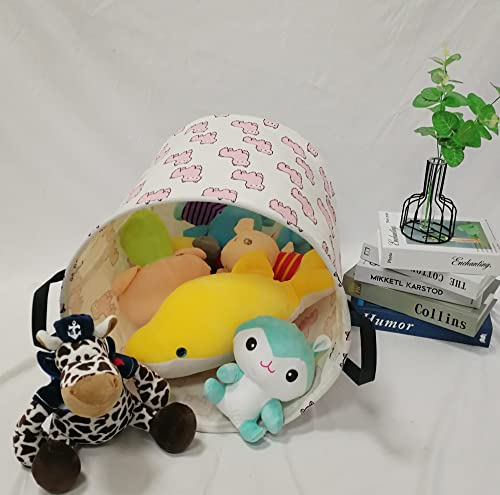 Baby Storage Basket Kids Hamper Nursery Bins Organizer Gift Toy Box Laundry Basket for Women Large Canvas Collapsible Chest for Home/Dorm/Office/Closet/Shelf/Room Decor - color: ALPACA