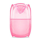 Collapsible Pop Up Laundry Hamper, Extra Large Mesh Foldable Laundry Basket, 28" x 16" x 16"(Pink) - color: 1P Pink