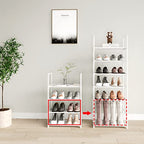 Upgrade Stackable Small Shoe Rack, 4-Tier Shoe Shelf Storage Organizer with Handle for Entryway, Hallway and Closet(White) - size: 4-Tier(White)