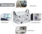 Valentine's Day Gift Basket Rec Black Heart Print Box Hamper Storage Basket Collapsible Organizer Bin Gift Shelf Baskets for Home and Kitchen - color: white-black heart