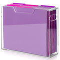 Clear Acrylic Hanging File Organizer Box with Handles, Portable File Folder Organizer for Letter/A4 Size, Desktop Filing Storage Crate for Office & Home - 1 Pack