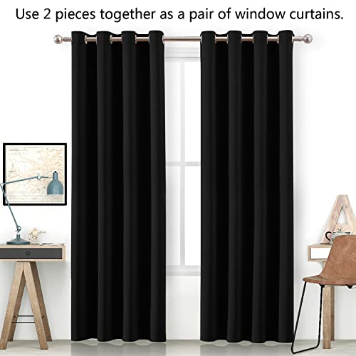 Dust-Proof Curtain for Wardrobe/Closet/Storage Room, Blackout Curtains Small Room Divider Privacy Curtain Panel for Living Room/Bedroom/Fitting Room, W 52 x L 84 inch, Black, 1 Panel - color: Black, size: 52"W x 84"L (Pack of 1)