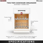 Rev-A-Shelf 2-Tier Kitchen Cabinet Pullout 20.75" Cabinet Organizer for Pots, Pans, and Lid Cookware, Adjustable Heavy Duty Wire, Chrome, 5CW2-2122-CR - size: 21 in.