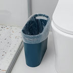 rejomiik Small Trash Can, 3.5 Gallon Slim Garbage Can Plastic Waste Basket with Handles Container Bin for Narrow Spaces Bathroom, Bedroom, Kitchen, Office at Home, Teal Blue - color: Teal Blue, size: 1 pack