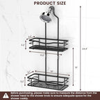 REINHARDT Shower Caddy Hanging, Rustproof Shower Caddy Anti-Swing Shower Organizer Over Showerhead No Drilling Shower Racks with Soap Holder Multi Hooks Bathroom Storage for Shampoo Sponge, Black - color: Black
