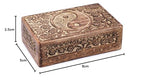 Ajuny Handcrafted Wooden Jewelry Box with Tai Chi Flower Carving – 8x5 Inch Treasure Chest for Keepsakes, Trinkets, Gifts, Decorative Storage Box for Men & Women, Home Organizer - style: Tai Chi