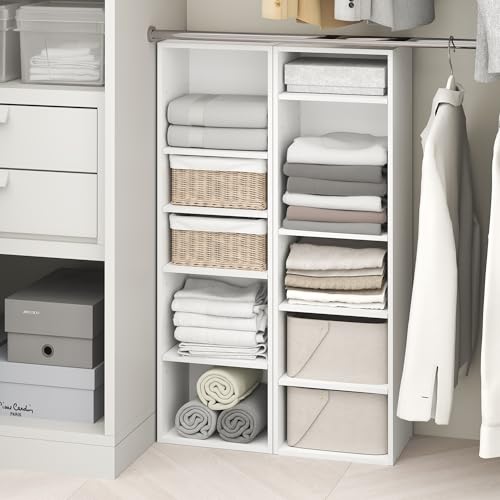 Furinno PASIR 10-Tier Closet Organizers and Storage, Open Shelf, Storage Organizer, 12-Inch Width, for Closet, Bedroom, White - color: White, size: 10-Tier; 12"W