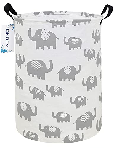 Round Elephant Laundry Basket,Collapsible Laundry Hamper for Nursery,Cute Elephant Toy Storage Bin for Kids,Waterproof Storage Basket for Home,Bedroom,Playroom,New Parent Gift(Grey Elephant) - color: Grey Elephant