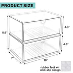 Prsildan Acrylic Makeup Organizer, 2 Pack Stackable Clear Storage Drawers for Baby Bottles Desk Organizers with 2 Drawers for Countertop Vanity Nursery Modular System for Cosmetics Jewelry - style: Style1-2 Drawers