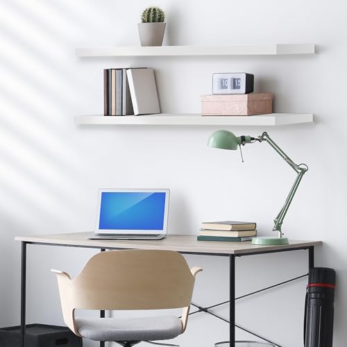 Sorbus Floating Shelves for Wall - 48 Inch Long Bathroom Shelves, Wall Decor for Bedroom, Kitchen, Living Room & Book Storage - Mounted Floating Shelf with Invisible Brackets (White, 2 Pack) - color: White, size: 48 Inch, style: 2 Pack