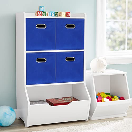 Black Fabric Cubby Storage Bins,13x13x13 Inches ,Cube Organizer Bin Foldable Storage Boxes with Dual Handles Fabric Organizer Box and collapsible Storage basket,Set of 3 ,Dark Blue - color: Dark Blue, size: 3 Pack