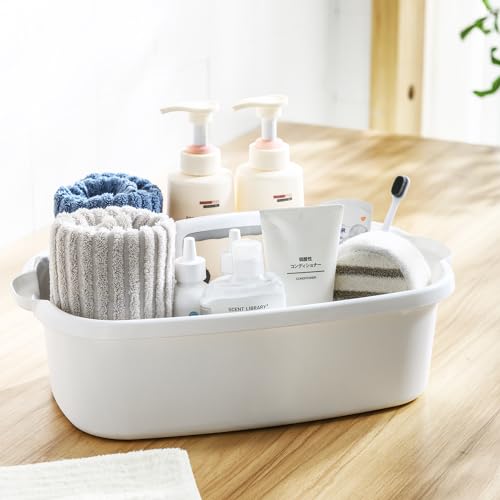 ALINK Plastic Cleaning Storage Caddy with Handle, Large Shower Caddy Basket Organizer for Dorm, Bathroom, Tool, Garden, Kitchen, Cleaning Supplies - Clear - color: Clear