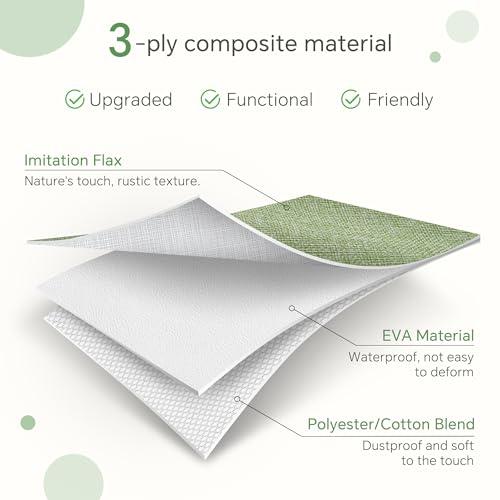 FinishingBo Cube Storage Baskets 6 Pack, 11x11 inch Cube Storage Bins with Leather Handles for Shelf Closet (White/ Green) - color: White/ Green