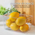 Set of 6 Clear Plastic Storage Bins With Handles, Containers To Organize Pantry, Fridge, Cabinet, Kitchen, Countertop, Closet, Cupboard, Home Organization and Storage - style: 6 pack