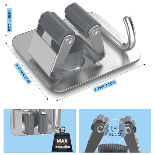 4 Pack Stainless Steel Mop and Broom Gripper with Hook, Screw Drilling or Self Adhesive Mop and Broom Holder Wall Mount, Storage Rack for Closet Laundry Garage Garden Tool Organizer, Silver - color: A-Silver, size: 4PCS Gripper