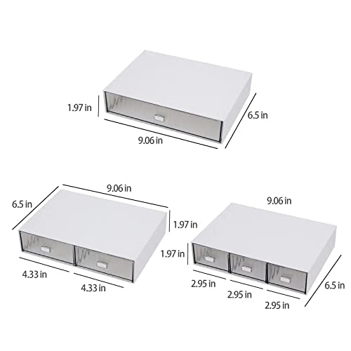 Desk Drawer Organizer, Stackable Plastic Storage Drawer, Grocery Organizer For Stationery/Office Supplies (White, 1 Compartment) - color: White, size: 1drawers