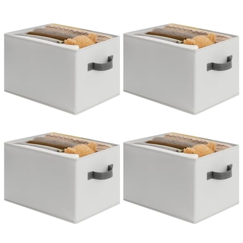 Cupic Cupid Storage Bins Closet, Fabric Closet Organizers and Storage, 4-Pack Baskets for Organizing, Large Storage Boxes with Handles for Clothes and Toys, Light Gray - color: Light Gray, size: 4-Pack
