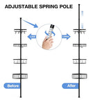 Corner Shower Caddy Tension Pole: Stainless Steel Rustproof 4-Tier Shower Organizer - 47-121 inch Adjustable Bathroom Shelves for Bathtub Shampoo Storage - Tension Rod Floor Standing Bath Rack - Black - style: A Style-Black