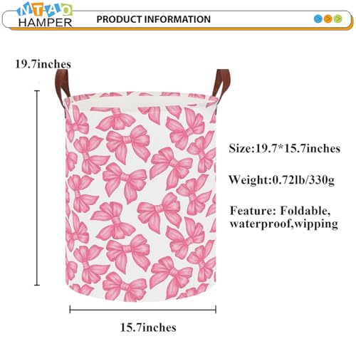 NTAOHAMPER Laundry Hamper,Laundry Basket,Baby Nursery Hamper,Waterproof Storage Bin,Clothes Organizer Basket,Room Decor(Big Bowknot) - color: Big Bowknot