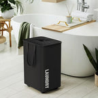 Simple Houseware Large 82L Laundry Basket with Wheels, Collapsible Waterproof Hamper with Handles and Mesh Cover, Black - color: Black