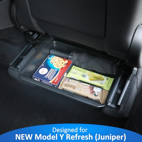 GEEDAR Under Seat Storage Box Organizer for Tesla Model Y 2025 Refresh (Juniper) - Rear Section, New Model Y 2025 Hidden Storage Box, Washable Underseat Organizer Fit Tesla Model Y 2025 Accessories - size: for Model Y Juniper Rear Seat