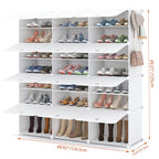 HOMIDEC Shoe Storage Cabinet, 48 Pairs Shoe Rack 3 by 8 Tier Space Saving Shoe Organizer for Closet Hallway Living Room Bedroom Garage - color: White, style: 3 by 8