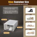 24 Pack Shoes Storage Boxes - Clear Plastic Foldable Stackable Shoe Organizer Containers Bins Holders for Closet Bedroom Small Space, 33x23x14 cm