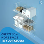 Tall Wire Shelf Dividers for Closet Organization – 8 Pack For 16 Inch Wire Shelves Only - Measure Before You Buy - Sturdy and Easy Set-Up with Bonus Rose Gold Hanger - size: 12" Tall x 16" Wide
