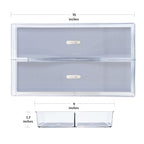 Glad Drawer Organizer Bin, 15x9 - Divided Clear Plastic Storage Tray for Junk Drawers, Kitchen Utensils, Bathroom Vanity, and Organizing Pantry - BPA Free, Food Safe, Non Slip - size: 15x9 (2-Compartment)