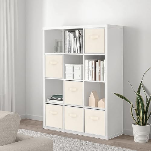 Criusia Large Storage Cubes, 13 Inch Cube Storage Bins for Shelves Closet Nursery Bedroom - 10 Pack Collapsible Storage Baskets with Handles - Fabric Bins for Organizing Clothes Blanket Toys (Beige) - color: Beige, size: 10 Pack - 13 inches