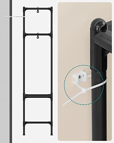 SONGMICS Heavy Duty Clothes Rack, 65 Inch Freestanding Portable Wardrobe with Hanging Rails and Shelves, Total Load 242 lb, Easy Assembly, for Cloakroom, Bedroom, Black URDR201B02 - size: 65"L x 17.7"W x 74.8"H