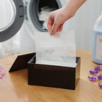 zoocatia Laundry Dryer Sheet Holder Clear Detergent Pods Container Dryer Balls Dispenser with Lid, Acrylic Plastic Storage Box for Laundry Room, Transparent black - color: Black