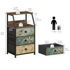 Tohomeor Dresser with Fabric Drawers Nightstand with 2 Tier Shelf Storage Tower for Bedroom Hallway Entryway Closet Organizer Sofa Beside Table Furniture (Multi, 3 Drawers) - size: 15.7"D x 11.8"W x 26.9"H (3 Drawers)
