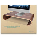 Navaris Wood Monitor Stand Riser - Computer Desk Organizer Desktop Dock Wooden Mount Display for PC TV Screen Notebook Laptop - Oak with Black Stain - style: oakwood black