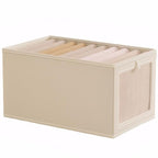 Drawer Organizer Box, Foldable Storage Bin with Clear Window, Clothing Storage for Bedroom Closet Socks and underwear Dividers, White