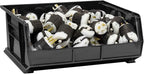 Akro-Mils 30250 AkroBins Plastic Storage Bins, Space-Saving Stackable Bins for Garage, Pantry, Craft Organization, 15" x 16" x 7", Black, 6-Pack - color: Black