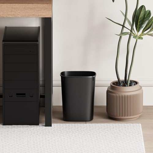 CEROELDA Small Bathroom Trash Can, 2.6 Gallon Slim Mini Garbage Can Small Trash Bin Plastic Waste Basket for Dorm Room, Bedroom, Office, Toilet (Black) - color: 1 Pack-No Lid-Black