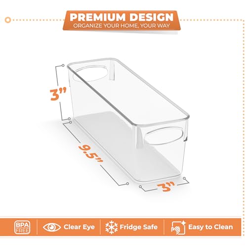 Sorbus Small Clear Plastic Storage Bins for Organizing, 10 Pack Clear Organizer Bins with Handles, Plastic Storage Bins for Closet, Pantry, Fridge, Medicine Cabinet Organizer, Shelves, Freezer, Drawer - size: Small, style: 10 Pack