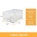 Shoe Storage Boxes, Stack Without Toppling Modular storage boxes combine freely for use in closets, under beds, hallways, and entryways. Space-saving. (Transparent, 12 Pack) - color: Transparent, 12 Pack
