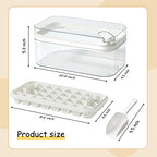 Ice Cube Tray with Lid and Bin, 2 Pack for Freezer, 64 Pcs Ice Cube Mold (White) - color: White