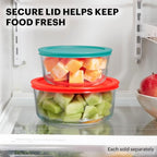 Pyrex Simply Store (8-Pack) Small Glass Food Storage Containers Set, (1 & 2 Cup) Meal Prep Containers With Plastic BPA-Free Lids, Dishwasher & Microwave Safe - size: 8 Pack (Small)