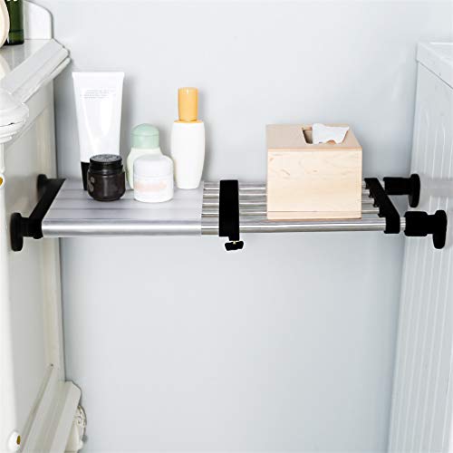 BAOYOUNI Expandable Closet Shelf Tension Rod Clothes Hanger Storage Rack Adjustable DIY Shelving Unit Cabinet Kitchen Bathroom Divider Separator Organizer, Black - color: Black, 1pc (5-bar Telescopic), size: Recommended Use Length: (19.69-31.5) IN