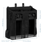 Accmor Changing Table Diaper Organizer, Hanging Diaper Caddy Organizer Stacker for Cribs Changing Table Playard Wall Baby Essentials Storage, Black - style: Double Enlarged-Black