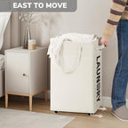 Goodpick Laundry Hamper with Wheels, 75L College Dorm Room Essentials, Clothes Hamper with Removable Wash Bag for Bedroom, Large Laundry Basket with Handle, White - color: White 1-Pack