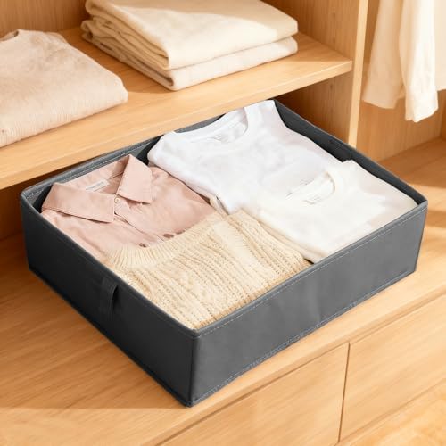 1 Pcs Drawer Organizer Storage Box for Underwear Socks Closet Divider for Wardrobe Dresser Vanity Space Saving Use(Grey) - color: Grey-2, size: Large