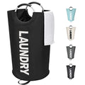 Maxsilan 125L X-Large Laundry Basket, Freestanding Tall Clothes Hamper, Collapsible Laundry Bag, Black - color: Black, size: 125L