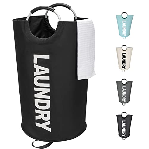 Maxsilan 125L X-Large Laundry Basket, Freestanding Tall Clothes Hamper, Collapsible Laundry Bag, Black - color: Black, size: 125L