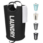 Maxsilan 90L Large Laundry Basket, Freestanding Tall Clothes Hamper, Collapsible Laundry Bag, Black - color: Black, size: 90L