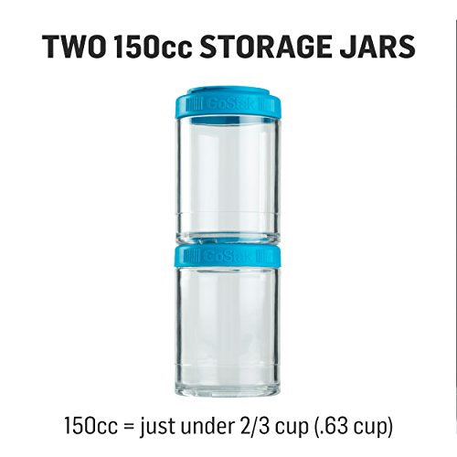 BlenderBottle GoStak, 150cc, 2-Pack | Twist n' Lock | Storage Jars | Black - color: Black, size: 150cc (Pack of 4)